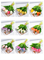 Buket Tulip PU Sentuhan Asli Grosir Langsung Pabrik, Multi Warna, Bunga Tiruan Custom untuk Dekorasi Rumah dan Pernikahan