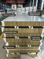 Panel Sandwich Wol Mineral Ramah Lingkungan Tahan Api dengan Lapisan Logam untuk Atap, Dinding, Bangunan Modular, dan Fasilitas Penyimpanan Dingin