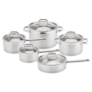 Nouvel arrivage d'usine : Batterie de cuisine en acier inoxydable avec poignées, casseroles et poêles à fond épais, ensemble de casseroles et poêles à frire - Product Image 1