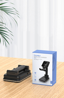 Penyangga pengisi daya nirkabel ganda 15W, Headset ponsel pengisi daya nirkabel ganda vertikal Desktop 2 In 1 dapat dilipat cepat
