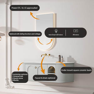 아파트 사용을위한 도매 가격에 새로운 도착 사용자 정의 모듈 식 욕실 화장대 패션 디자인 플로팅 욕실 캐비닛 - Product Image 3