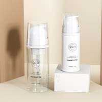 Bouteille vide en plastique PET de 80ml/150ml, mousse nettoyante pour le visage, transparent, disponible en plusieurs couleurs, pour les hommes