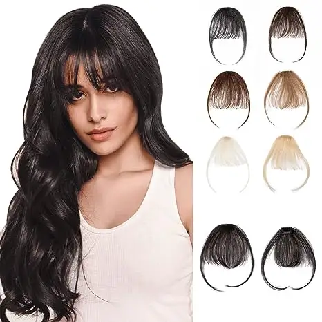 S-Noilite human hair clips detachable fringe bangs frontal clip in extensions human hair bangs
