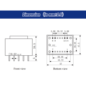 หม้อแปลงไฟฟ้าแบบติดตั้งบนแผงวงจรพิมพ์ชนิดอีพ็อกซี่ซีล YHDC PE5420E-I ขนาด 15VA 110/220/230/380V AC ได้รับการรับรองมาตรฐาน UL94-V0 CE/RoHS เสียงรบกวนต่ำ 3.75KV ไดอิเล็กทริก - Product Image 4