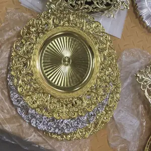 Yeni varış 13 inç altın şarj akrilik toptan lüks düğün için suplalar parti malzemeleri plastik plaka