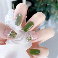 Uñas Postizas de Gel Suave con Diseño de Margaritas Frescas, Cobertura Completa, para Salón de Belleza, Arte de Uñas