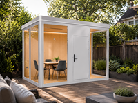 Kiosque d'angle modulaire élégant en aluminium étanche, maison préfabriquée, stand de hot-dogs gourmet, bar à snacks extérieur préfabriqué, cabine mobile