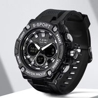 Montre de sport électronique pour homme TOMI T227, affichage analogique et numérique, étanche, en plastique, de haute qualité, tendance, pour homme.
