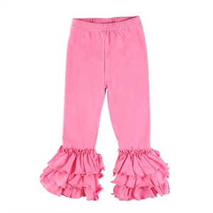 Pantalones para Niñas, Algodón Sólido, con Volantes, Leggings para Bebés, Ropa Infantil, Venta al Por Mayor - Product Image 2