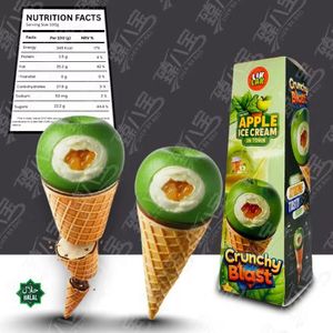 Crème glacée aux fruits LIKLAK, nouvelle saveur fraise, mangue, pomme, <span class=keywords><strong>melon</strong></span> miel, en cornet gauffré croustillant, 115g - Product Image 4
