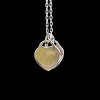 Pendentif en jadéite birmane de qualité naturelle A, pendentif en jadéite birmane en forme de cœur, pendentif en jadéite pour femme, cadeau (avec NGTC)