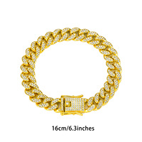 Collier pour chat en chaîne métallique de 20 mm de large, de luxe, de haute qualité, personnalisé, accessoires de mode pour animaux de compagnie, or, diamants, style cubain, à libération rapide