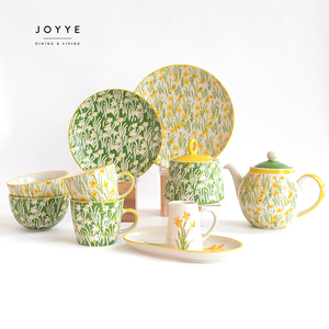 JOYYE Grosir Teko Susu Keramik 100Ml Bunga Lukisan Tangan Teko Susu Keramik Putih - Product Image 5