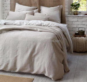 100% Tinh Khiết Lanh Lanh Bộ Đồ Giường Linen Bông Khăn Trải Giường Đặt Đá Rửa Sạch Phong Cách Thiết Lập của 4 Sâu Túi Được Trang Bị Tấm - Product Image 3