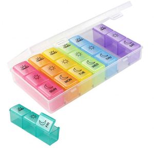 Organizador de Pastillas en Oferta, 3 Compartimentos, 21 Compartimentos por Cada Compartimento, con Tapas con Cierre Seguro - Product Image 1