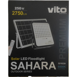 Vito 250W LED <b>Solar</b> Spotlight 6000K Cold <b>Light</b> IP65 Outdoor Flood <b>Light</b> - Product Image 2