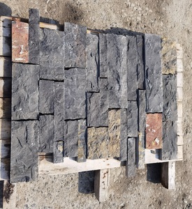 Exterieur Natuur Zwart Kalksteen Muur Hardsteen Losse Stenen Muur Fineer - Product Image 6