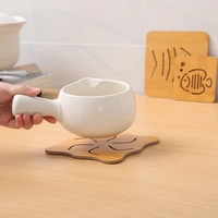 Sous-plat en bois TaiLai, sous-plat artisanal en bois pour casseroles et poêles chaudes, 9,5 cm et 14,5 cm, sous-plat en bois pour la cuisine