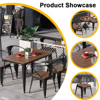 Factory Direct Langlebiges Holz Metall Cafe Stuhl Tischset China Made Industrial für Restaurant Hotel Gym Outdoor Garden Dining