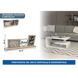 MARCO DE FOTOS CM.10X15 Marco de Madera Versátil con Opciones de Exhibición VERTICAL y HORIZONTAL - Product Image 1