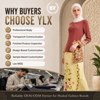 Baju Kebaya Wanita Custom Dua Potong Bordir Bunga Batik Rok Sarung OEM ODM Label Pribadi Malaysia Raya Pakaian Sopan