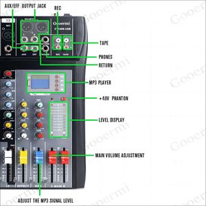 Table de mixage audio numérique stéréo professionnelle, suppression du bruit, home cinéma, fête, bar, scène, mariage, haut-parleur haute puissance - Product Image 3