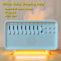 Diffuseur d'huiles essentielles sans fil, humidificateur, lumière LED, bruit blanc, 3W, pour haut-parleur, design flamme, veilleuse à 3 niveaux