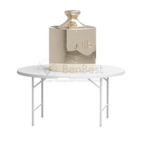 Benjia Factory Directement Portable Pliant En Plastique 153cm Table À Manger Ronde Ensemble 6 Places