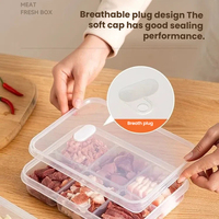 Boîte de rangement pliable et portable pour réfrigérateur, 6 compartiments, en plastique PP transparent, écologique, facile à nettoyer, pour la conservation des aliments dans la porte latérale du réfrigérateur