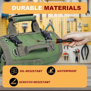 2025重型工具袋大容量卷起便携式收纳袋和2个可拆卸的男女拉链袋 - Product Image 5