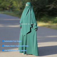 Prière islamique vêtements ethniques traditionnel couverture complète deux pièces Hijab avec robe musulmane Telekung Robe Jilbab Ramadan Khimar