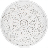 Plateau de table basse décoratif rond moderne en bois Hanobe, 12 pouces, pour salon/salle à manger, comptoir de cuisine