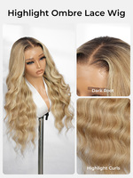 Perruque brésilienne 12A Toffee Swirl Blonde, ondulations lâches, 13x4 pour Lace Front, cheveux bruts doublement étirés, sans colle, pré-épilée