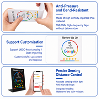 Support de table NFC personnalisé en PVC mat pour cartes de visite, avis Google et réseaux sociaux, impression blanc/noir
