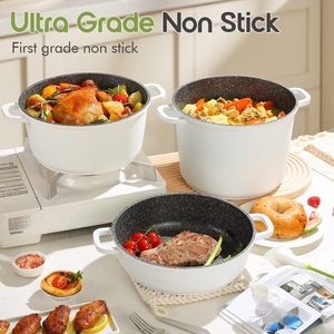 Juego de Utensilios de Cocina Personalizables, Sartenes, Cacerolas, Olla para Sopa, Inducción, Aluminio Fundido, Antiadherente, Cerámica - Product Image 1
