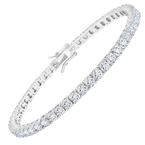 Bracciale Tennis Placcato Oro 14K con Zirconia Cubica 3MM 4MM, Diamanti Simulati in Laboratorio, Iced Out 5A CZ, per Uomo e Donna, Spedizione in 24 Ore - Product Image 1