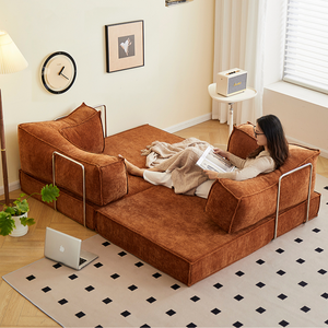 أريكة سرير Teddy بتصميم ريترو قابلة للطي ومزدوجة الاستخدام بنمط خليط الألوان، وحدة ضغط لغرفة المعيشة - Product Image 4