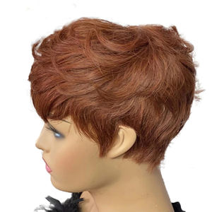 <span class=keywords><strong>Parrucche</strong></span> Pixie Cut Marroni con Chiusura Frontale in Pizzo, Capelli Umani Vergini Brasiliani, <span class=keywords><strong>Parrucche</strong></span> <span class=keywords><strong>Corte</strong></span> Pixie Senza Colla per Donna - Product Image 4