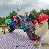 Accessoires de scène personnalisés, arche gonflable pour parc d'attractions avec décoration de champignons, fleurs, papillons et pays féerique