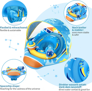 Piscine gonflable pour bébé sur le thème de la navette spatiale avec auvent solaire amovible et console de jeu interactive - Product Image 3