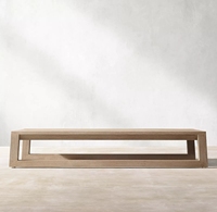 Canapé d'extérieur gris moderne en teck massif, ensemble de chaises en bois, mobilier de jardin durable pour cour