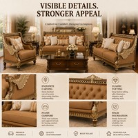 Klassische Amerikanische Wohnzimmer-Sofa-Kollektion Sessel Zweisitzer 3-Sitzer Koordinierte Villa Großhandel Projekt-Möbel