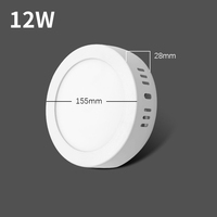 Panneau lumineux LED à haute luminosité, rond et carré, à montage en surface et encastré