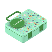 Boîte à lunch bento en plastique personnalisée à 3 compartiments avec pot isotherme et pack de glace, récipient alimentaire anti-fuite pour enfants et usage scolaire