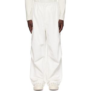 Custom <b>Men</b> <b>White</b> Loose Drawstring Denim Trousers Elastic Waistband Zip Fly 100% Cotton <b>Jean</b> Pants - Product Image 2