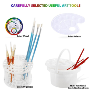 Fournitures d'art professionnelles d'<span class=keywords><strong>artiste</strong></span>, poudlard, avec pinceaux, tampons <span class=keywords><strong>de</strong></span> peinture, toile pour aquarelle et acrylique, 92 pièces, livraison gratuite - Product Image 4