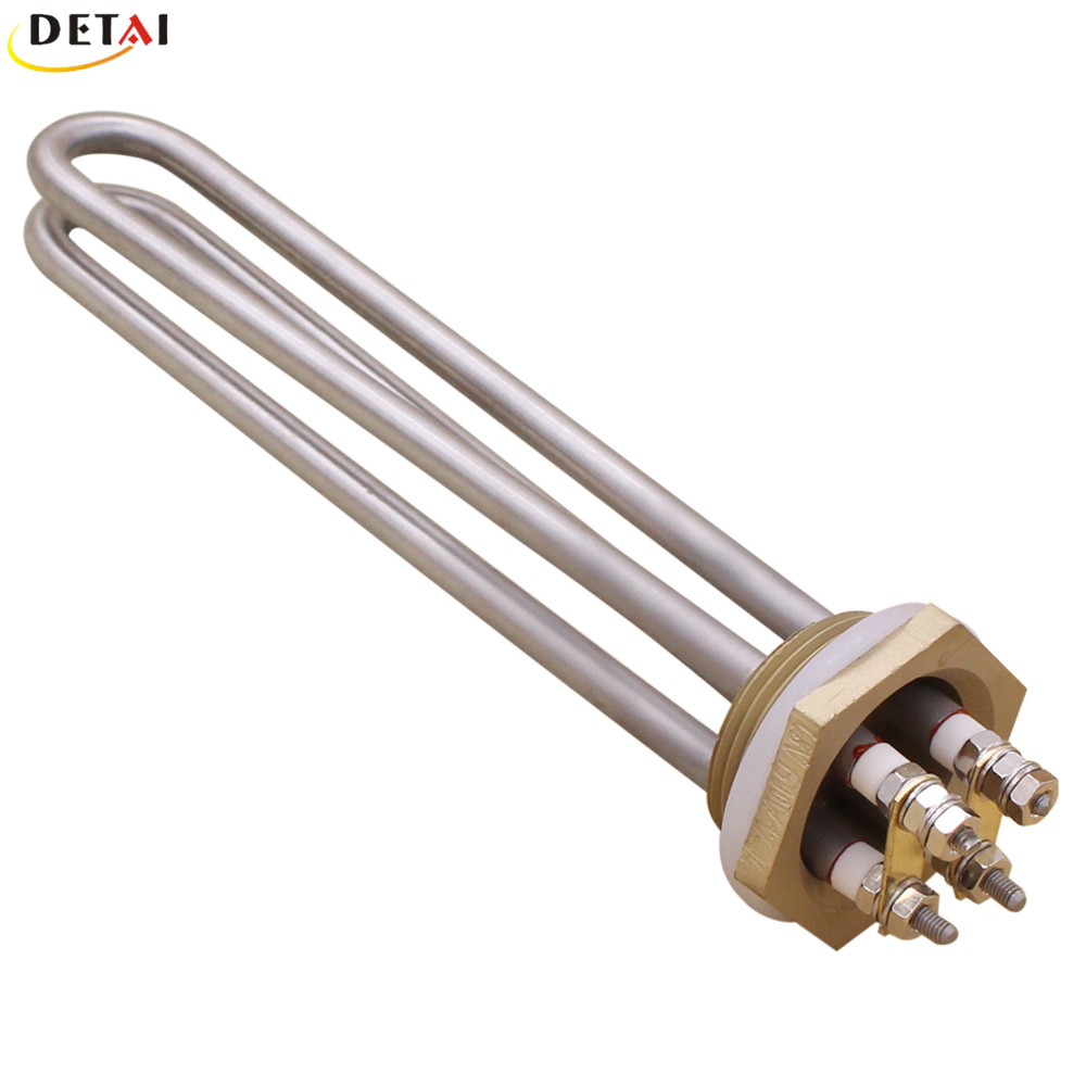 Латунь Фланец Электрический нагревательная трубка 48 в 1500 Вт 2U форма трубчатый нагреватель с 1 1/4 ''Латунь Фланец