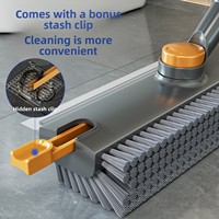 Escobilla de Goma para Pisos con Ángulo Ajustable, Escoba de Empuje para el Hogar, Cuchilla de Silicona para Vidrios, Palo de Acero Inoxidable, Junta Flexible para Baño