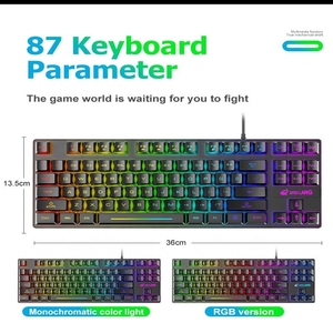 Teclado Mecánico para Juegos con Cable USB Tipo C, Ergonómico, Programable, Retroiluminado RGB de 87 Teclas, Resistente al Agua, <span class=keywords><strong>Free</strong></span> <span class=keywords><strong>Wolf</strong></span> K16, Venta al por Mayor - Product Image 6