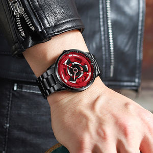Montre à quartz avec lumière nocturne 3D rotative, design anime 'Yeux rouges', vente en gros transfrontalière, livraison directe - Product Image 3